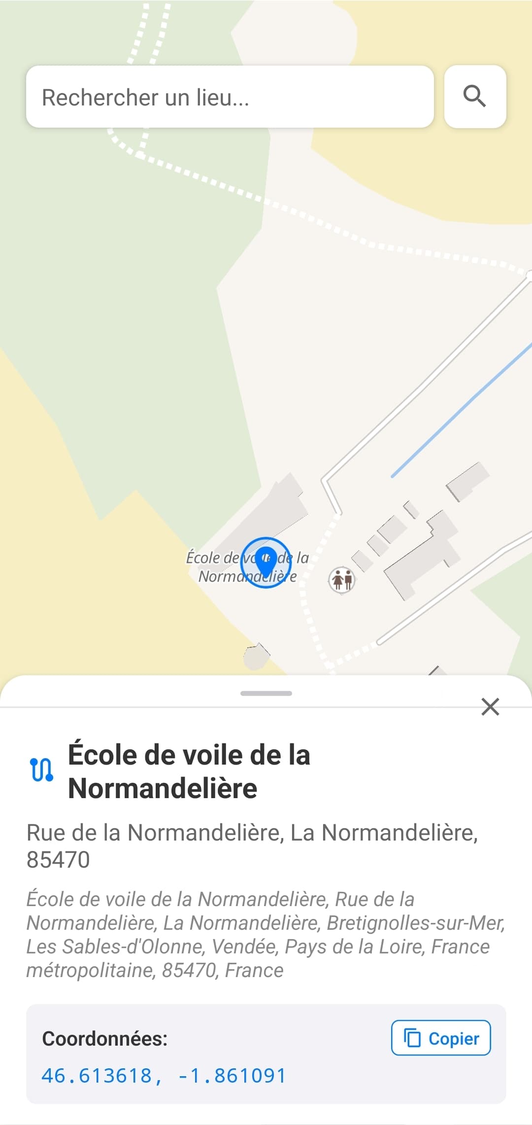 Écran localisation
